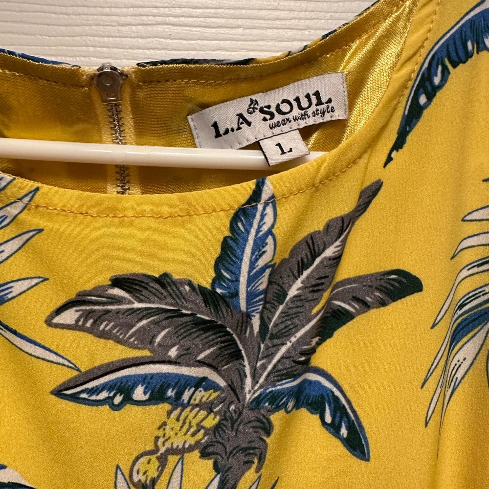 LA Soul Yellow Palm and Pineapple Dress 🌴🍍💛 - Picture 6 of 6
